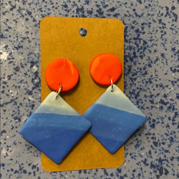 Handmade Clay Earrings - Fire & Ice Series - Picture 10 of 14